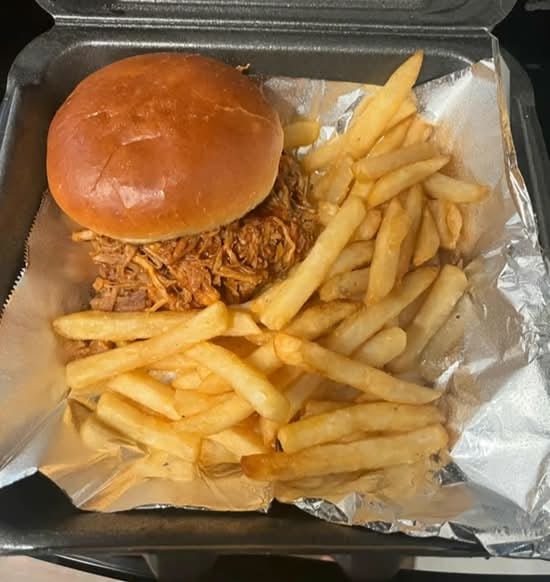 BBQ Pulled Pork Sandwich.